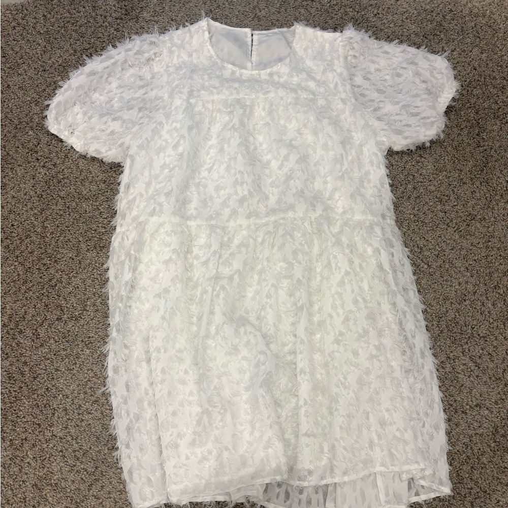 White Textured Dress - Picture 4 of 5